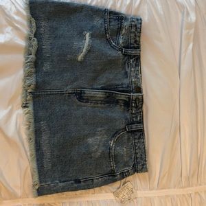Blue Jean Distressed Skirt